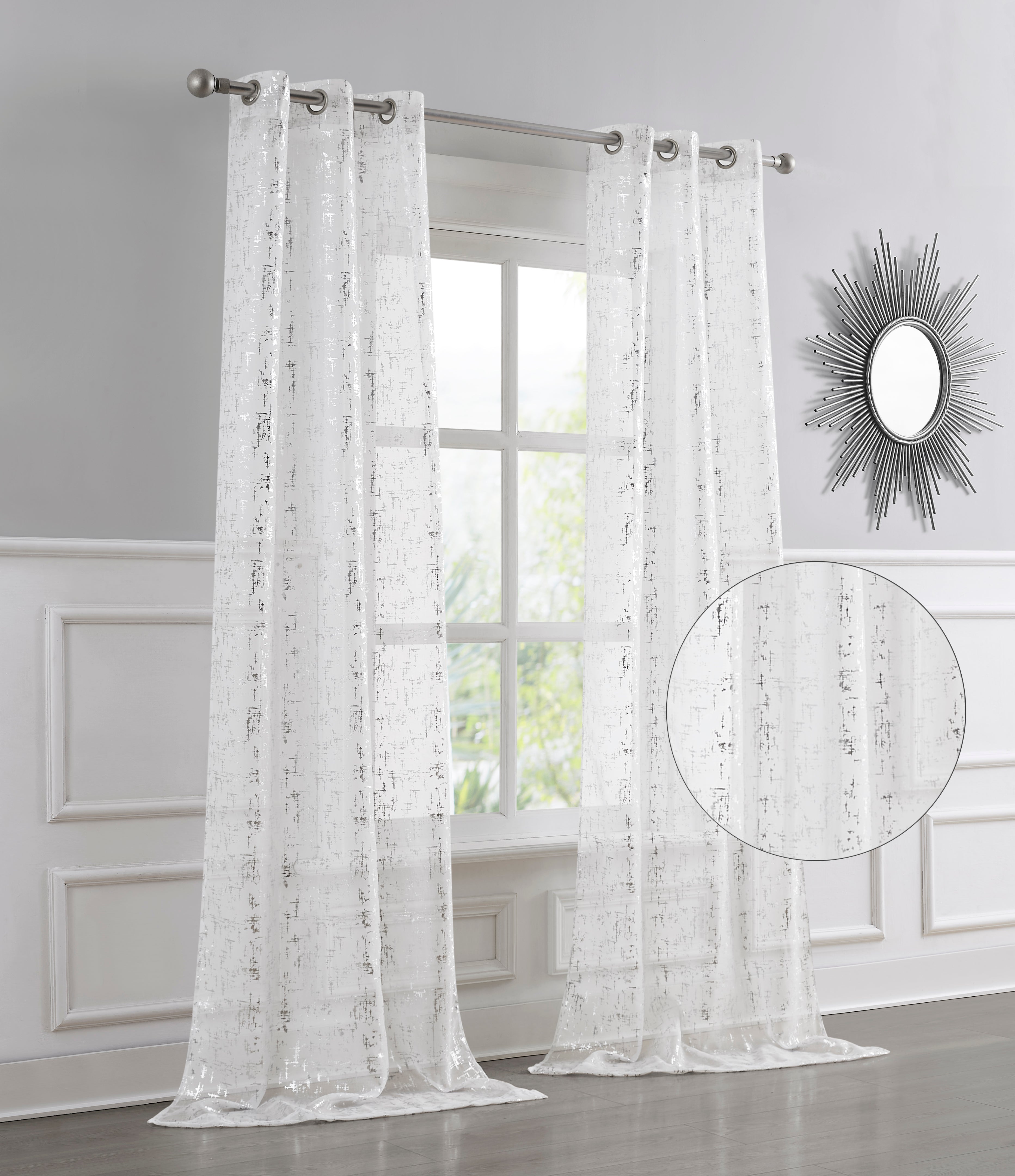 Dainty Home Lindsey Linen Textured Metallic Light Filtering Grommet Curtain Panel Pair