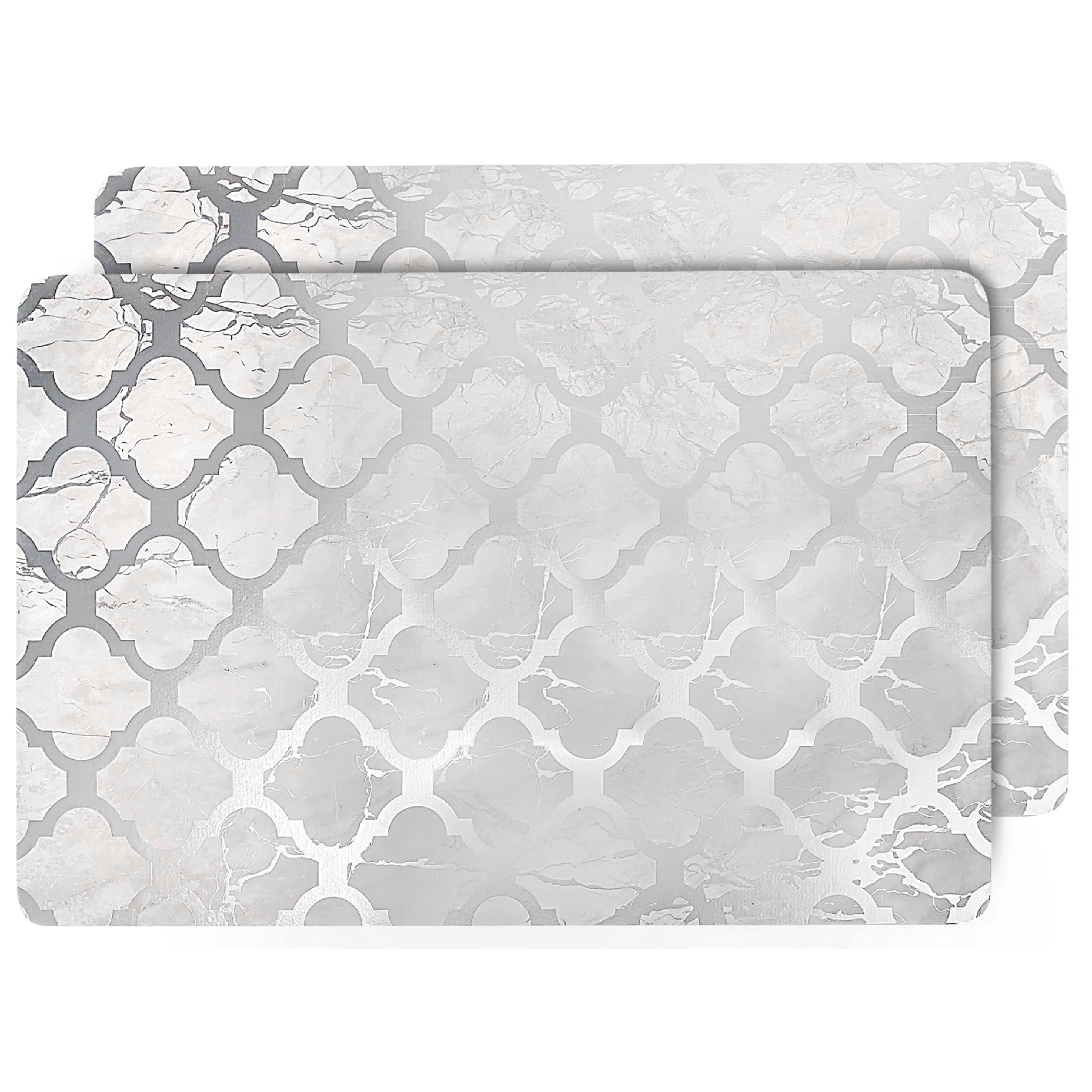 Dainty Home Marble Cork Foil Printed Marble Granite Designed Thick Cork Textured 12" x 18" Rectangular Placemats