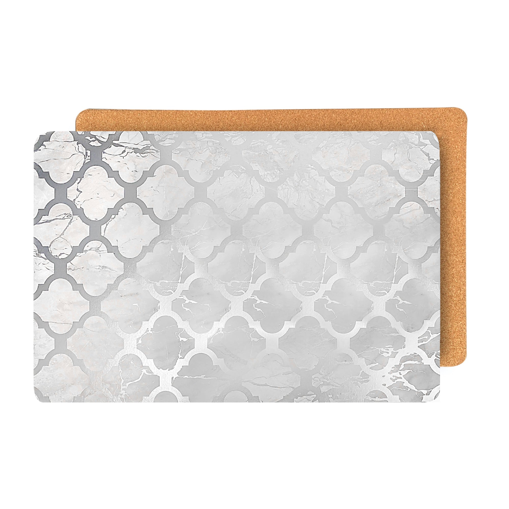 Dainty Home Marble Cork Foil Printed Marble Granite Designed Thick Cork Textured 12" x 18" Rectangular Placemats