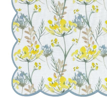 Load image into Gallery viewer, Dainty Home Floral Woven Vinyl Scalloped Border Rectangular Placemat Set Of 6 13" x 19"
