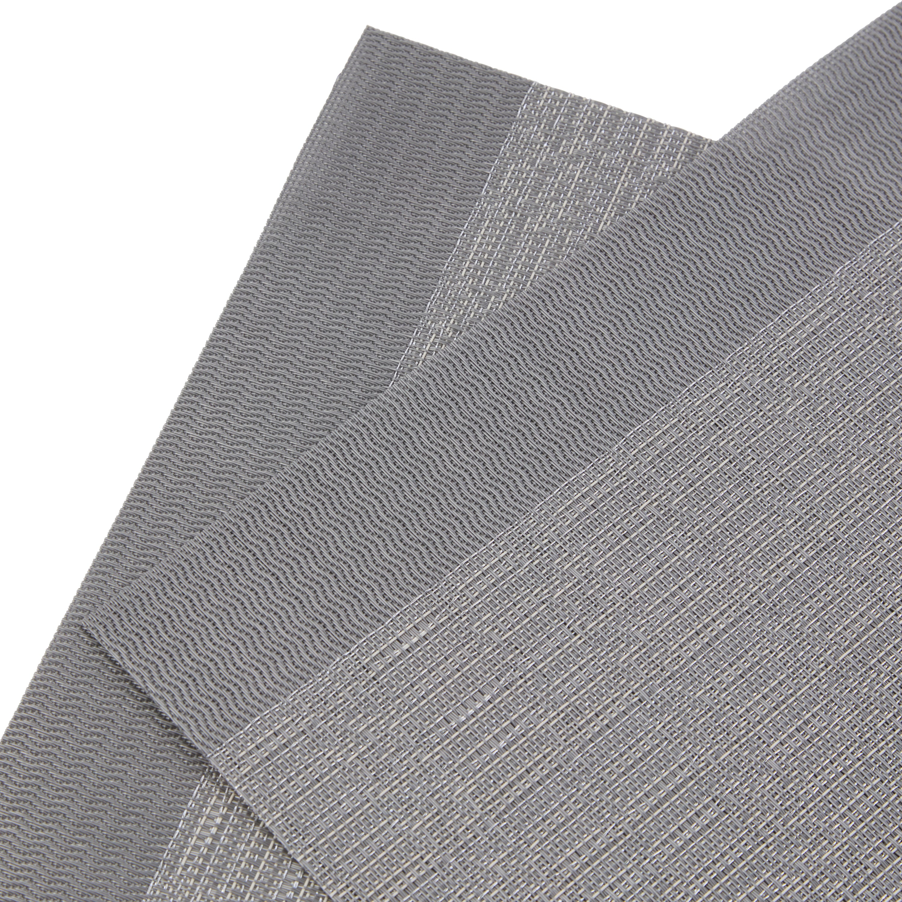 Dainty Home Park Avenue Reversible Woven Vinyl Rectangular Placemats with Metallic Weave, Set of 6