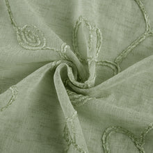 Load image into Gallery viewer, Dainty Home Rita Linen Look Boho Solid Fabric With 3D Floral Chenille Embroidery Light Filtering Grommet Panel Pair
