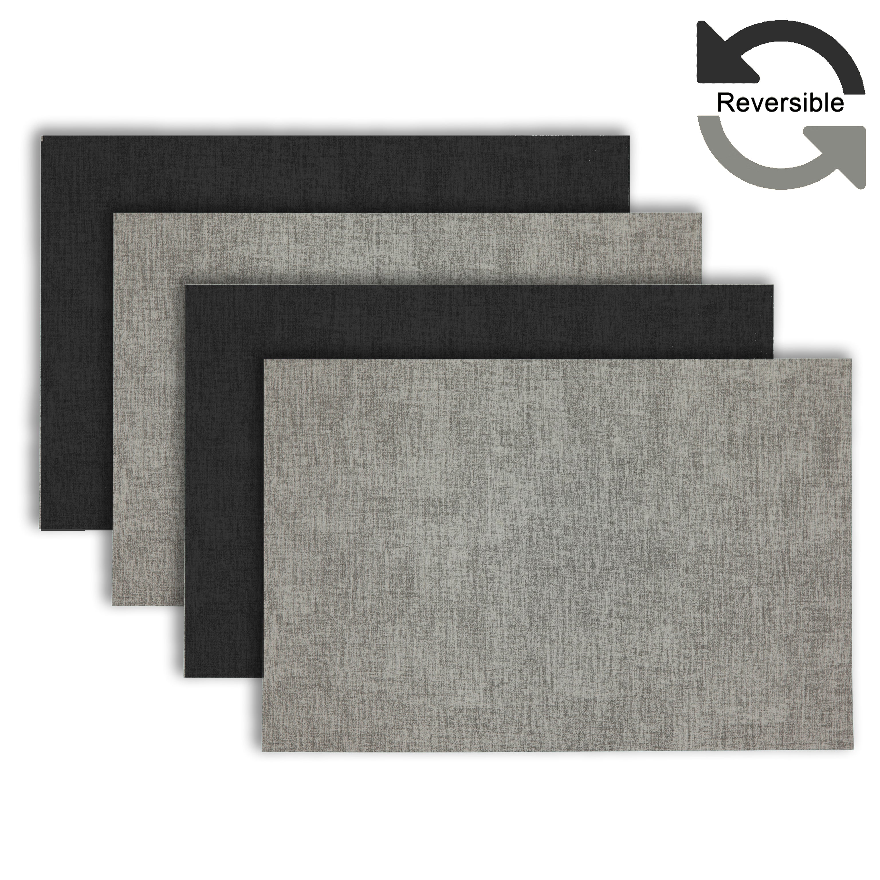 Dainty Home Amalfi Faux Leather Reversible 2 Pattern 12" x 18" Rectangular Placemat Set