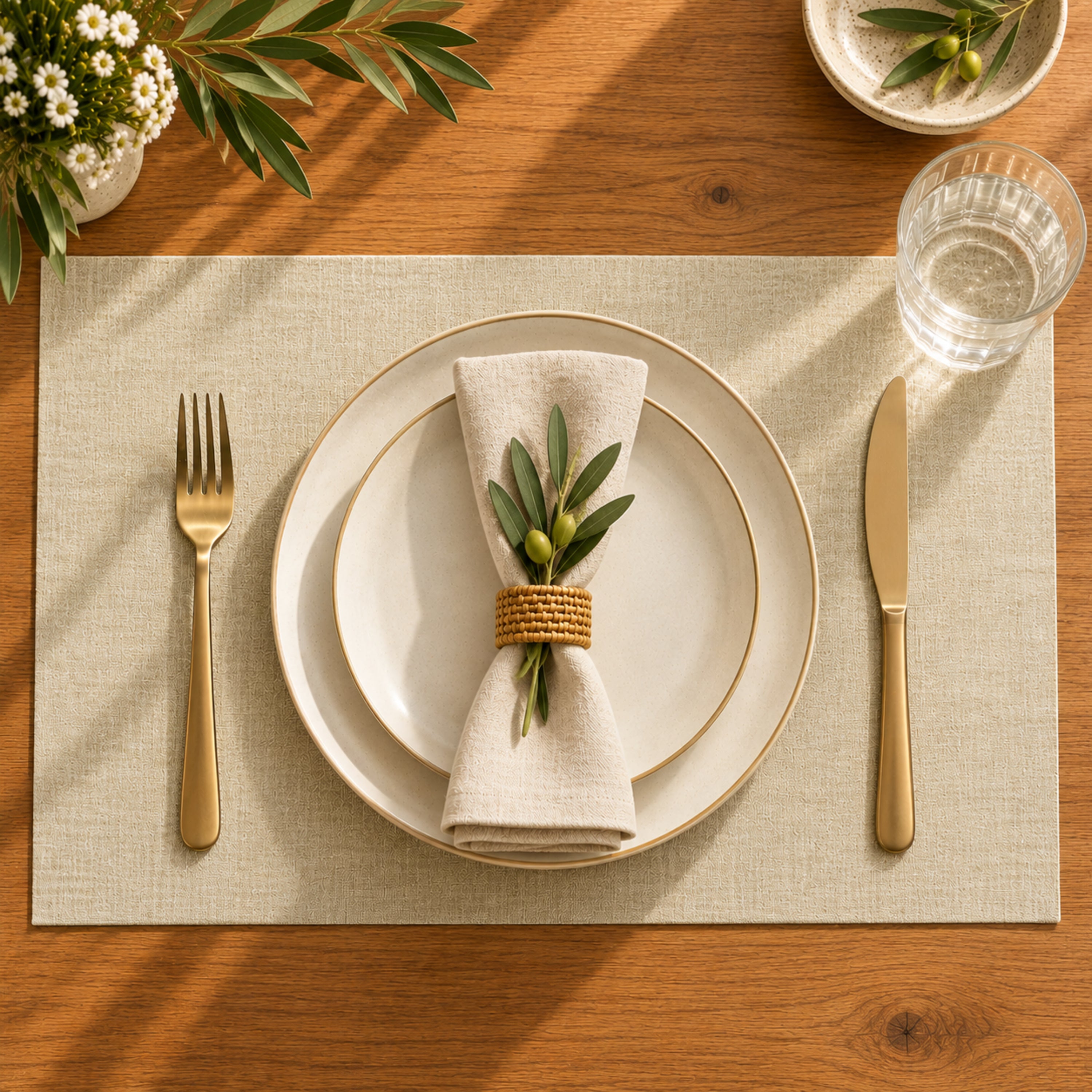 Dainty Home Amalfi Faux Leather Reversible 2 Pattern 12" x 18" Rectangular Placemat Set