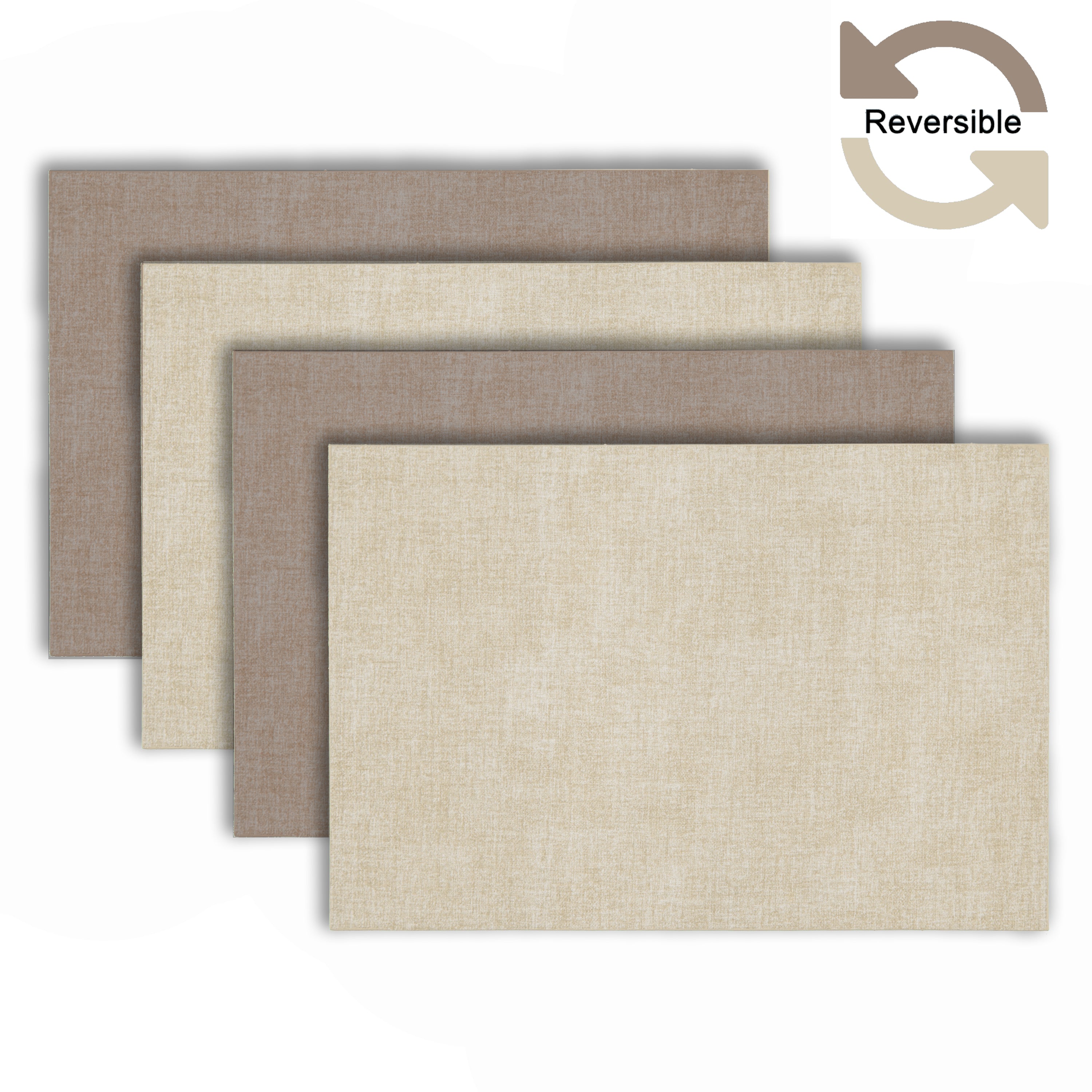 Dainty Home Amalfi Faux Leather Reversible 2 Pattern 12" x 18" Rectangular Placemat Set