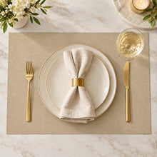 Load image into Gallery viewer, Dainty Home Amalfi Faux Leather Reversible 2 Pattern 12" x 18" Rectangular Placemat Set
