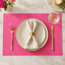Load image into Gallery viewer, Dainty Home Amalfi Faux Leather Reversible 2 Pattern 12" x 18" Rectangular Placemat Set
