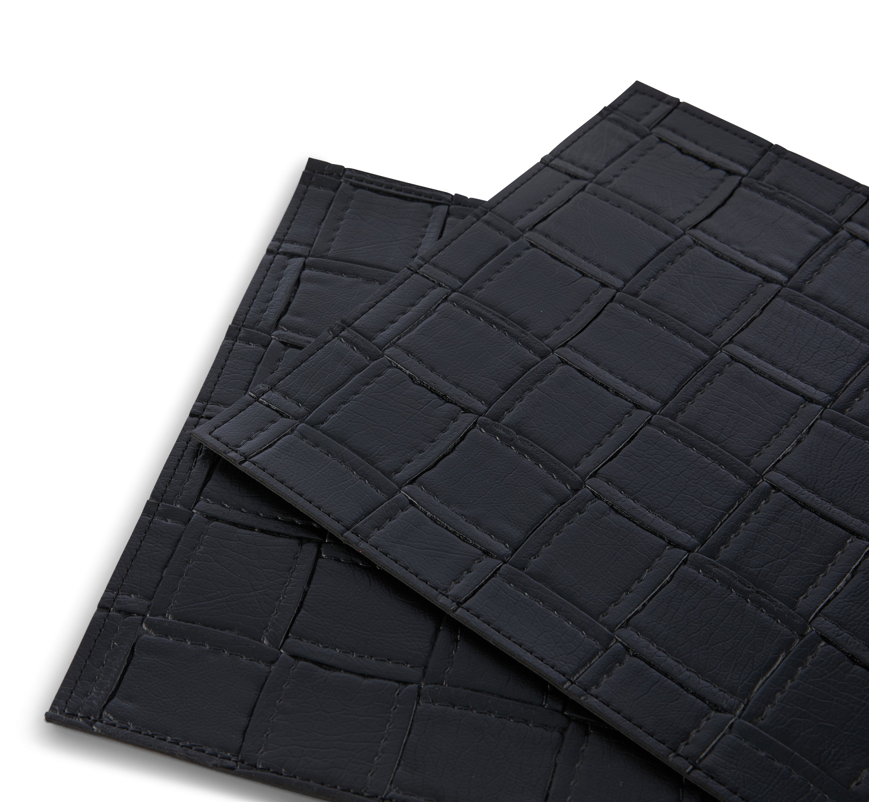 Dainty Home Bostonian Premium Vegan Leather Reversible 2 Pattern 12" x 18" Rectangular Placemat Set Of 4