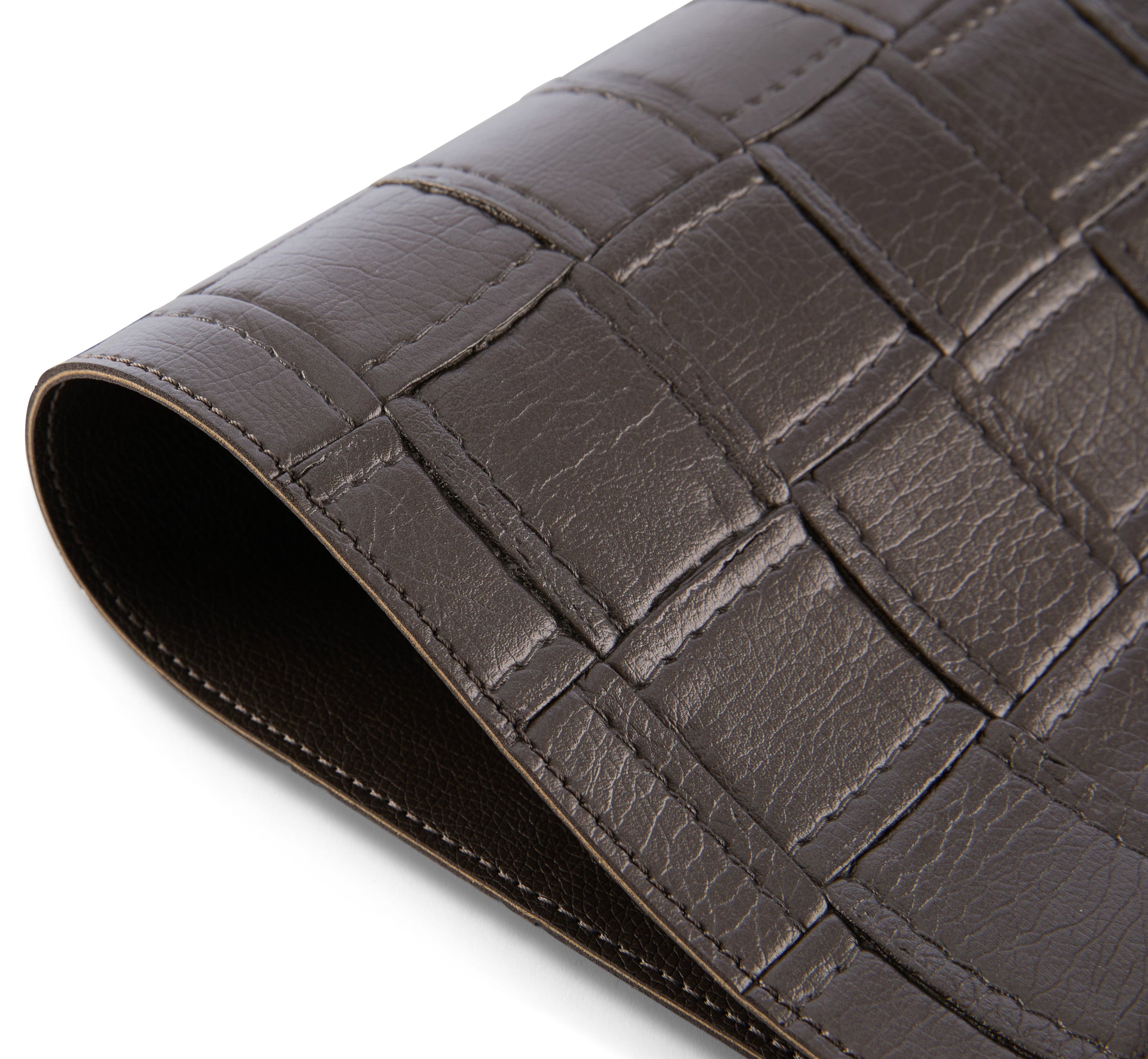 Dainty Home Bostonian Premium Vegan Leather Reversible 2 Pattern 12" x 18" Rectangular Placemat Set Of 4