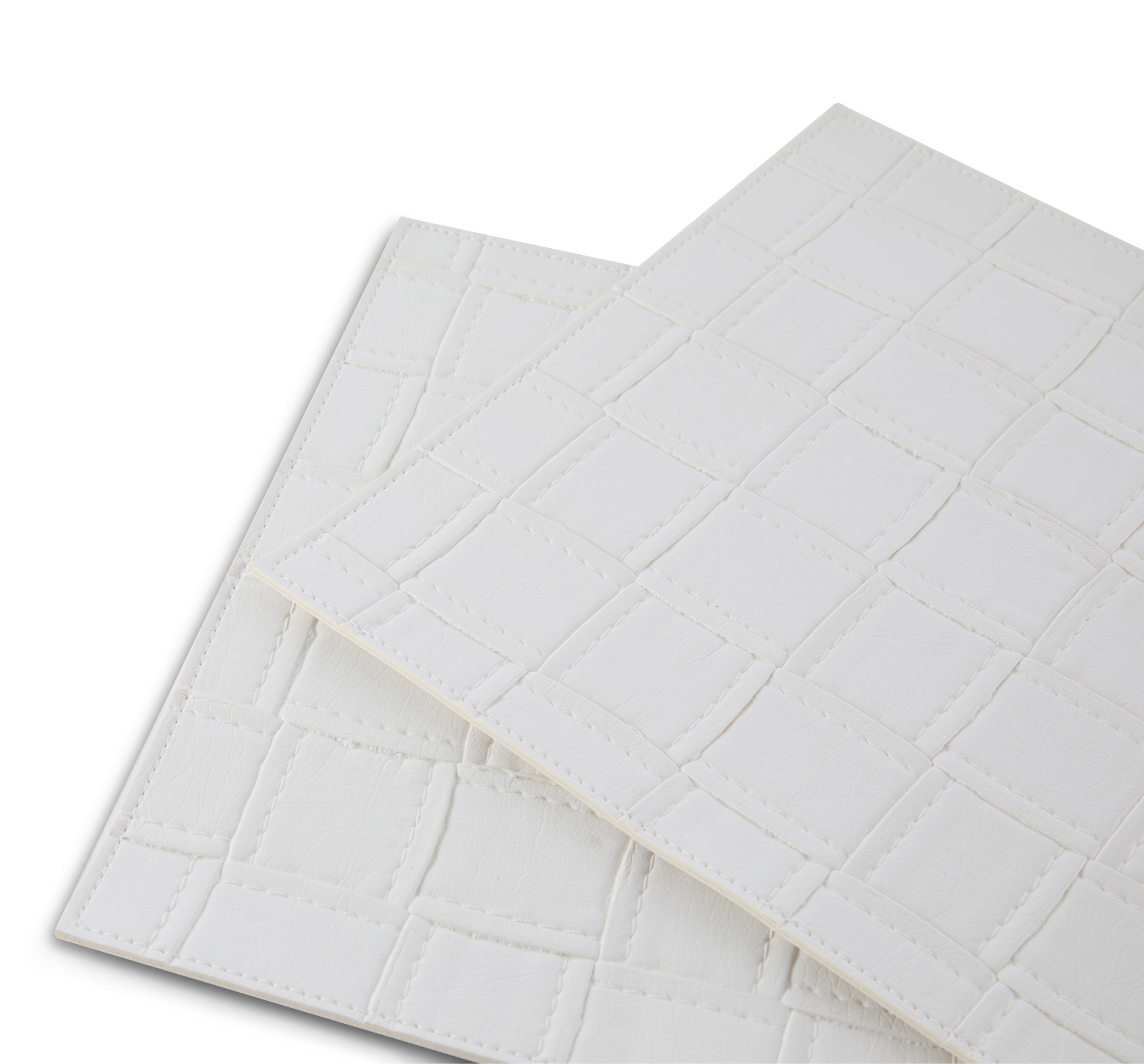 Dainty Home Bostonian Premium Vegan Leather Reversible 2 Pattern 12" x 18" Rectangular Placemat Set Of 4