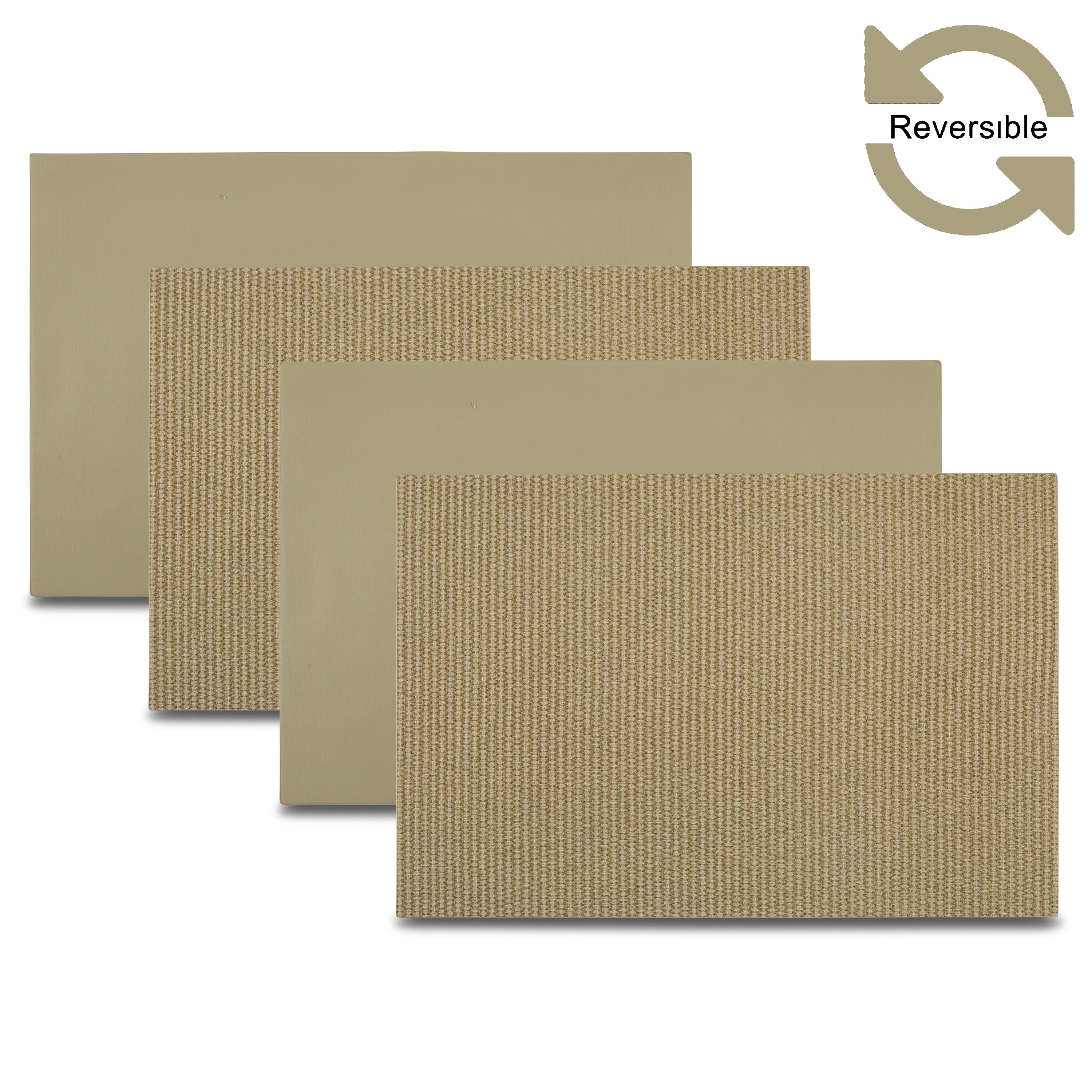 Dainty Home Exeter Premium Vegan Leather Reversible 2 Pattern 12" x 18" Rectangular Placemat Set Of 4