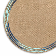 Load image into Gallery viewer, Dainty Home Key West 15" Round Natural Jute Multicolor Placemats Set of 4 - Durable Table Mat
