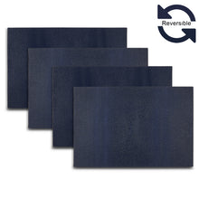 Load image into Gallery viewer, Dainty Home Lucerne Premium Vegan Patent Leather Reversible 2 Pattern 12" x 18" Rectangular Placemat Set Of 4
