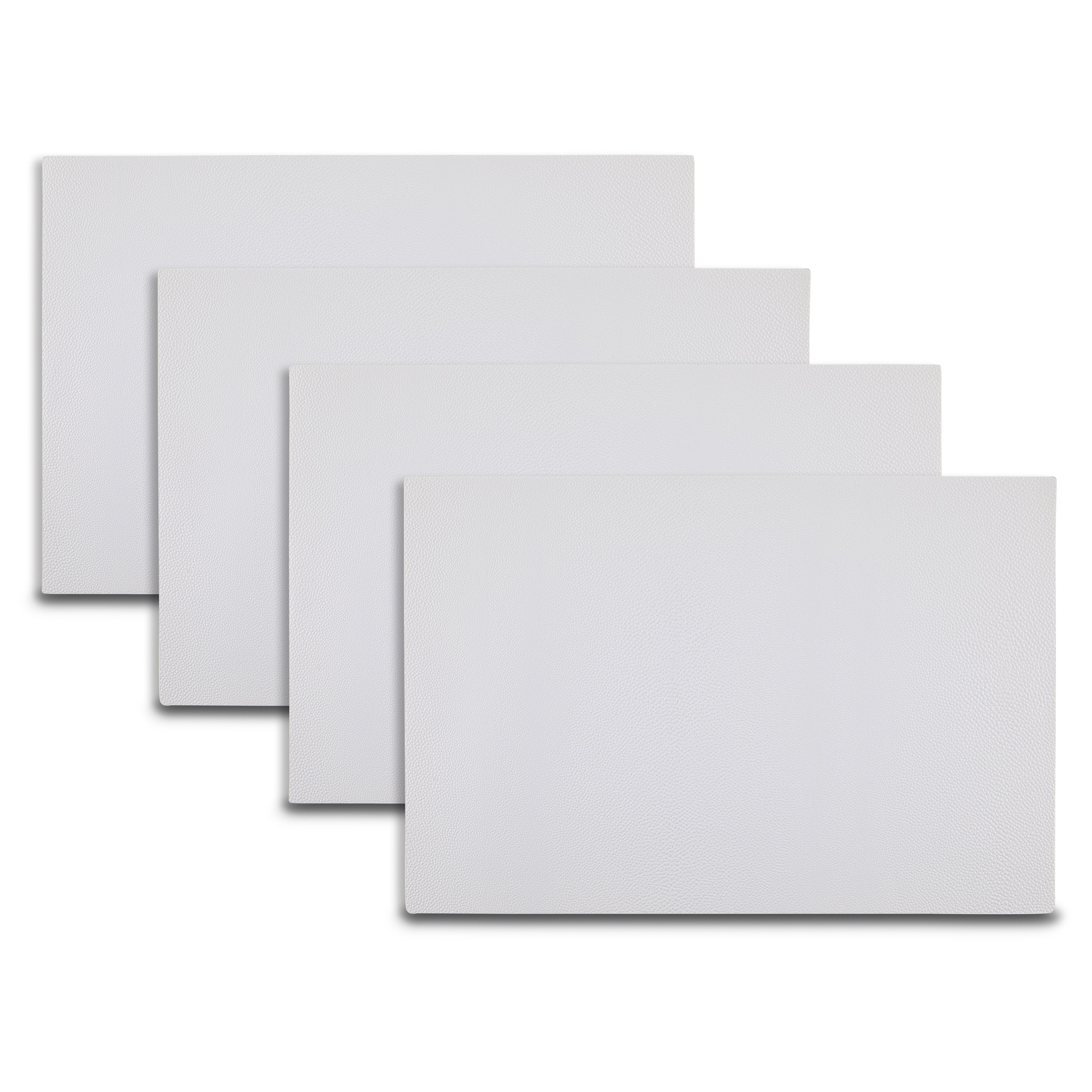 Dainty Home Lucerne Premium Vegan Patent Leather Reversible 2 Pattern 12" x 18" Rectangular Placemat Set Of 4