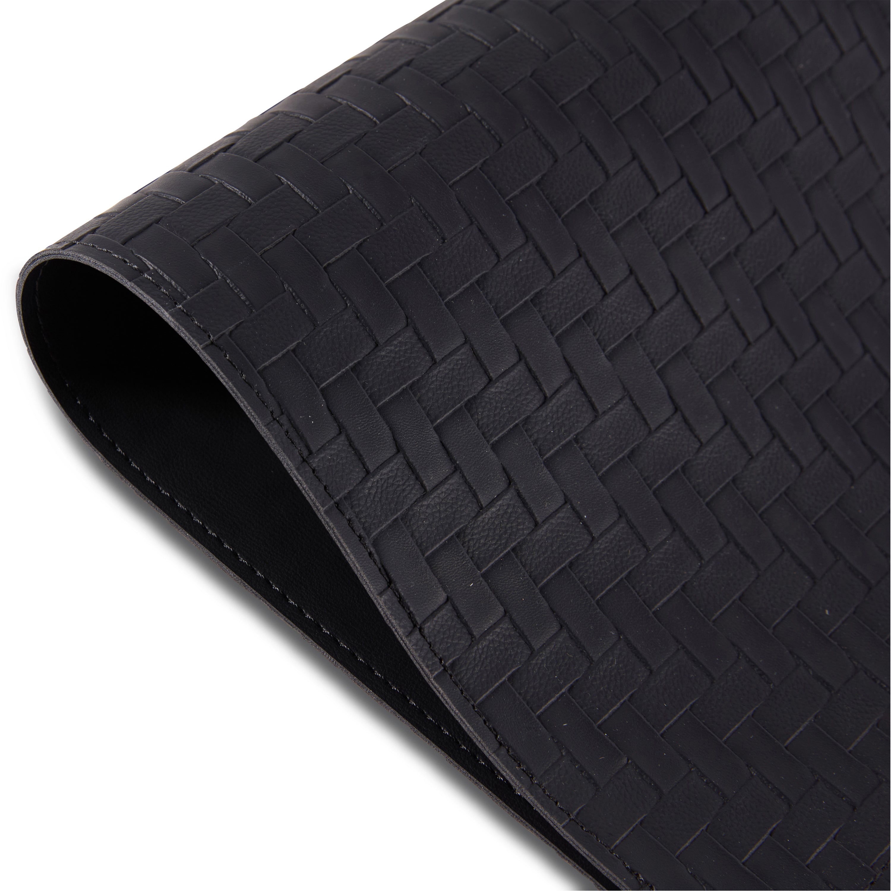 Dainty Home Lausanne Premium Vegan Leather Reversible 2 Pattern 12" x 18" Rectangular Placemat Set Of 4