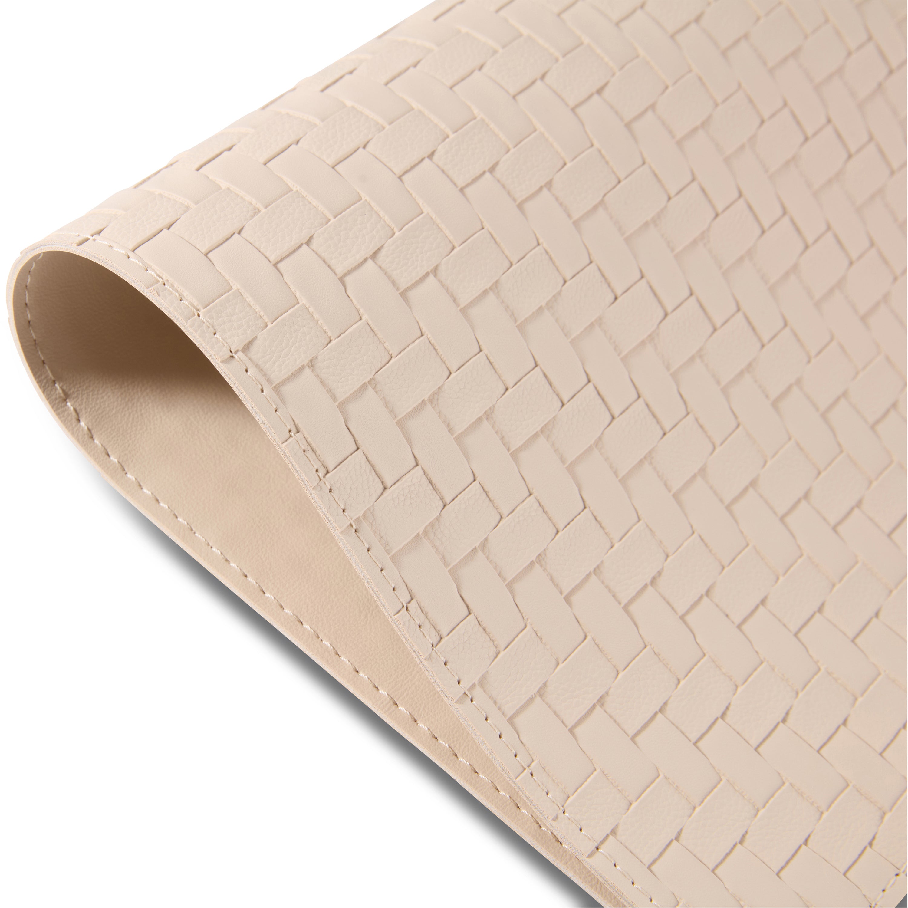 Dainty Home Lausanne Premium Vegan Leather Reversible 2 Pattern 12" x 18" Rectangular Placemat Set Of 4