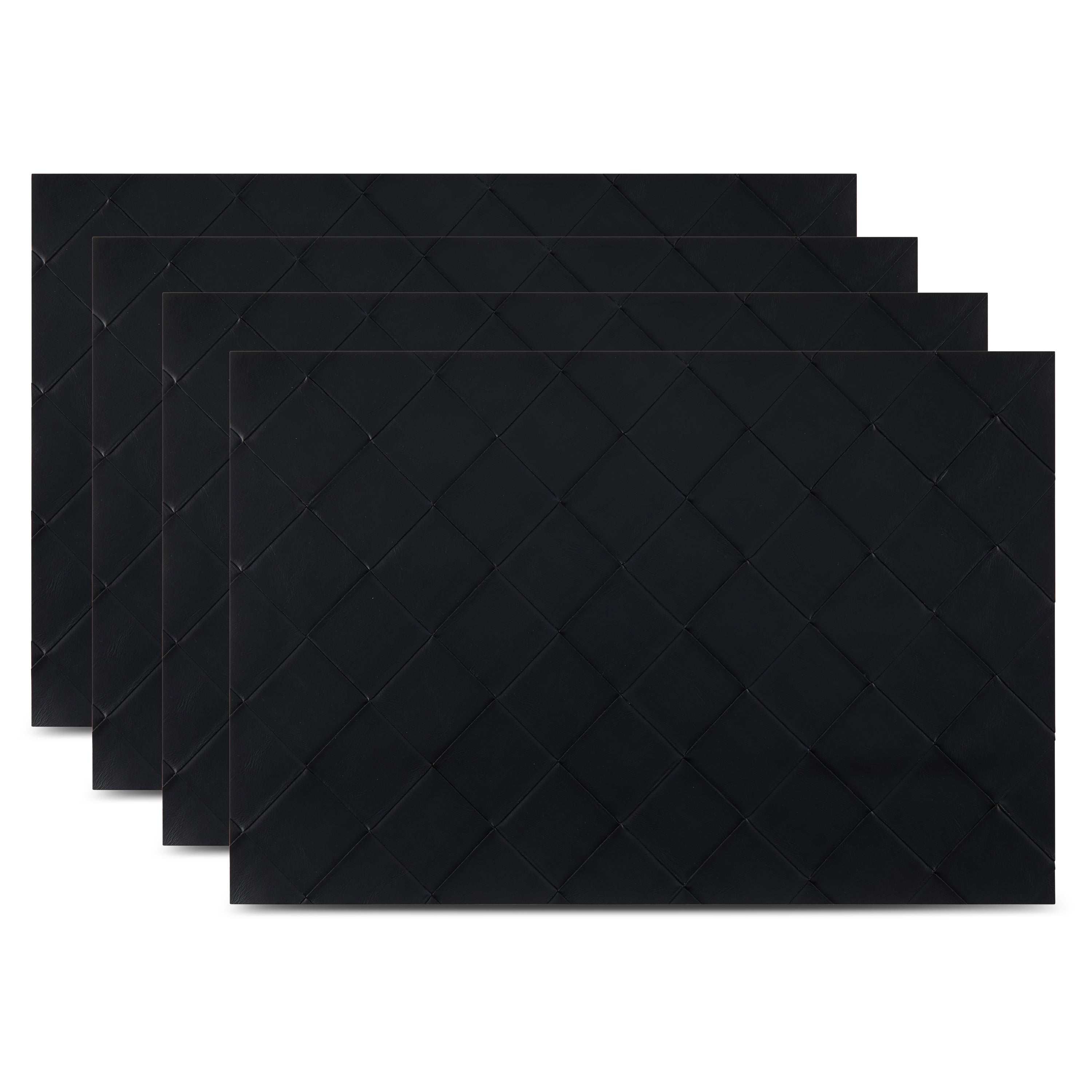 Dainty Home Modena Premium Vegan Leather Reversible 2 Pattern 12" x 18" Rectangular Placemat Set Of 4