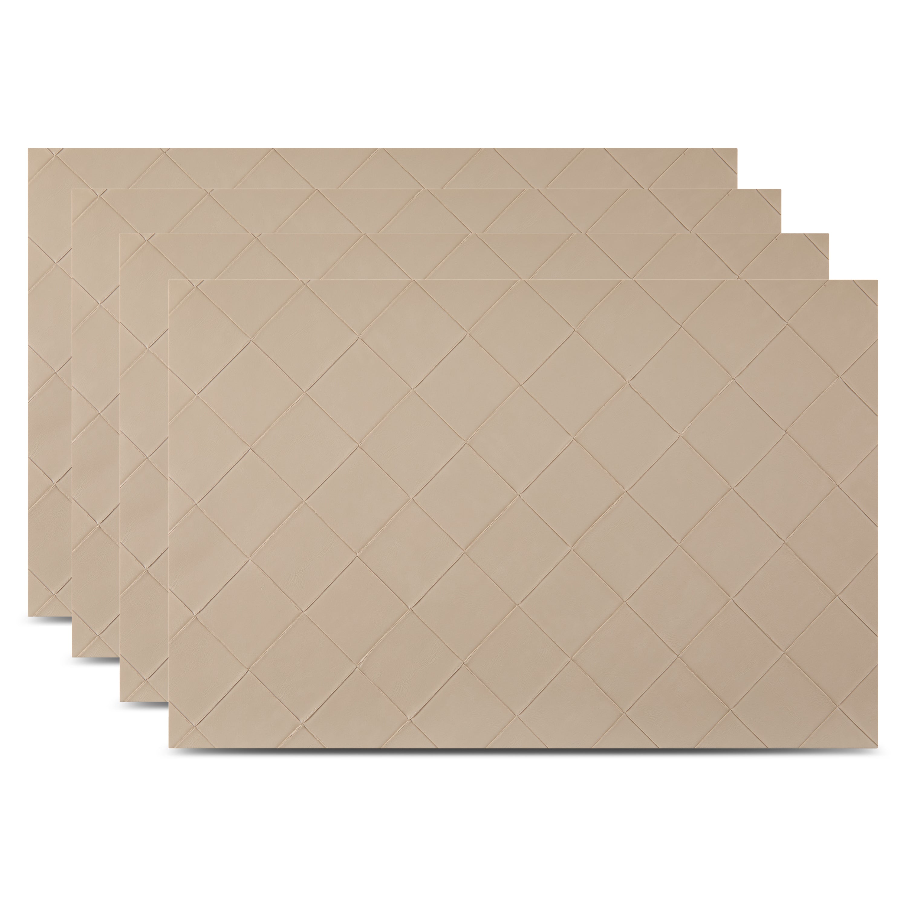 Dainty Home Modena Premium Vegan Leather Reversible 2 Pattern 12" x 18" Rectangular Placemat Set Of 4