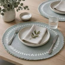 Load image into Gallery viewer, Dainty Home Petals 15" Round Woven Placemats Set of 4 - Durable and Non-Slip Table Mats
