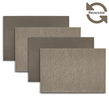 Load image into Gallery viewer, Dainty Home Ridges Premium Vegan Leather Reversible 2 Pattern 12" x 18" Rectangular Placemat Set Of 4
