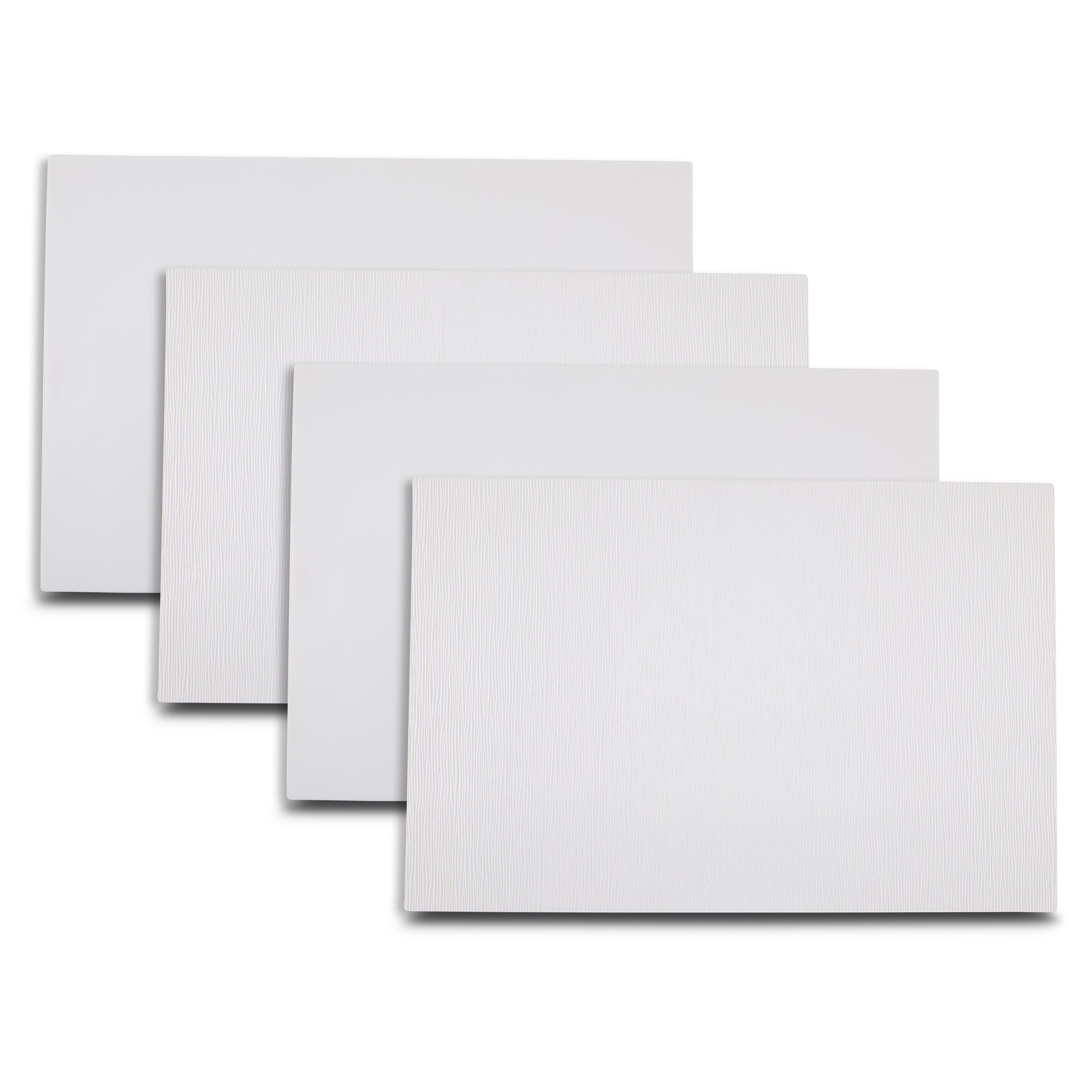 Dainty Home Ridges Premium Vegan Leather Reversible 2 Pattern 12" x 18" Rectangular Placemat Set Of 4