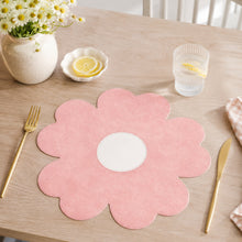 Load image into Gallery viewer, Dainty Home Shaped Flower Reversible Premium Faux Leather 15" Flower Shaped Placemats Set of 4
