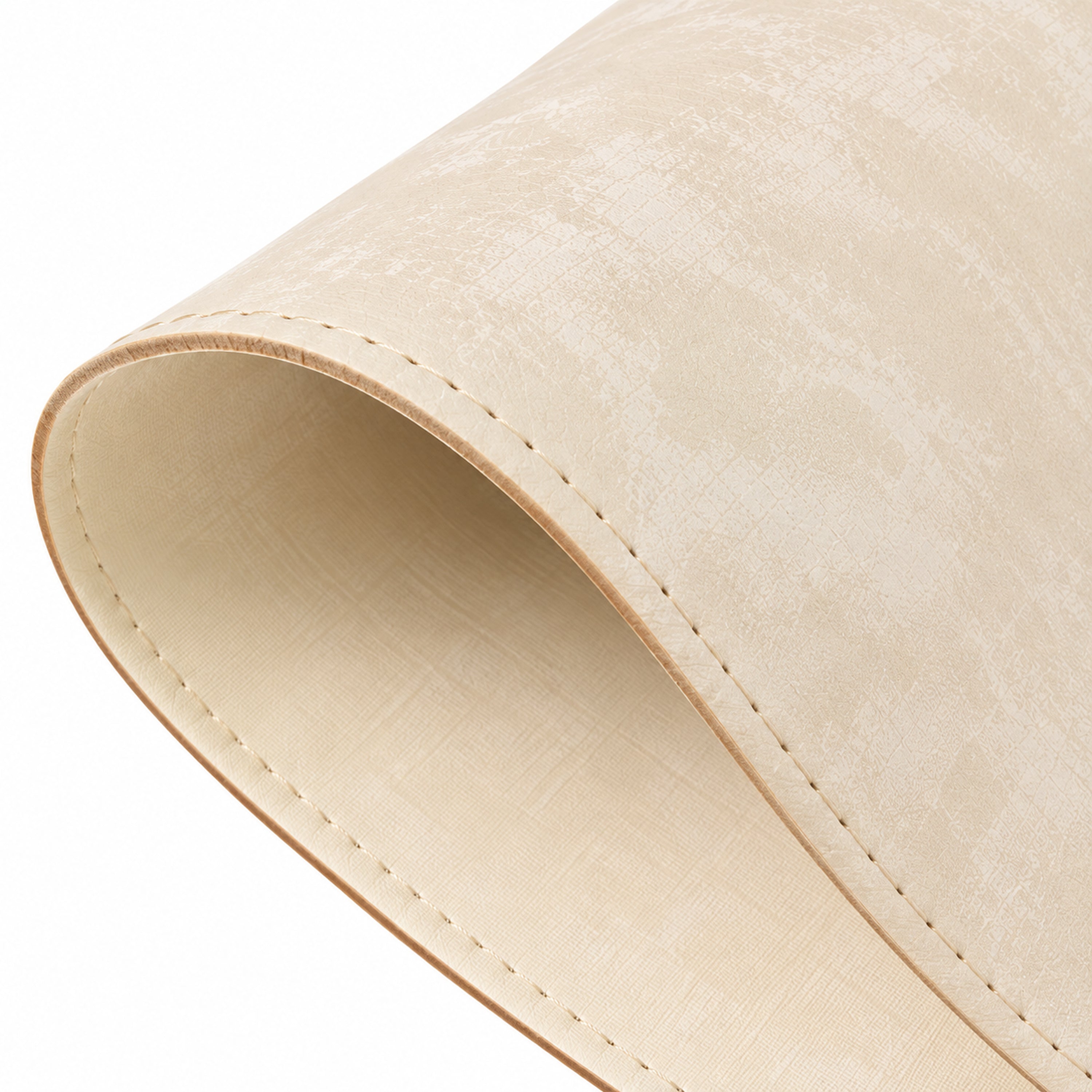 Dainty Home Suede Premium Vegan Leather Reversible 15" Round Placemat Set Of 4