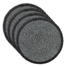 Load image into Gallery viewer, Dainty Home Tijuana 15" Round Woven Placemats with Fringe Detail, Set of 4 – Durable &amp; Reversible

