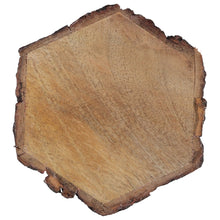 Load image into Gallery viewer, Dainty Home Wood With Tree Bark Designed 4" Hexagon Coaster Set Of 4
