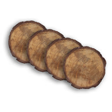 Load image into Gallery viewer, Dainty Home Wood With Tree Bark Designed 4" Round Coaster Set Of 4

