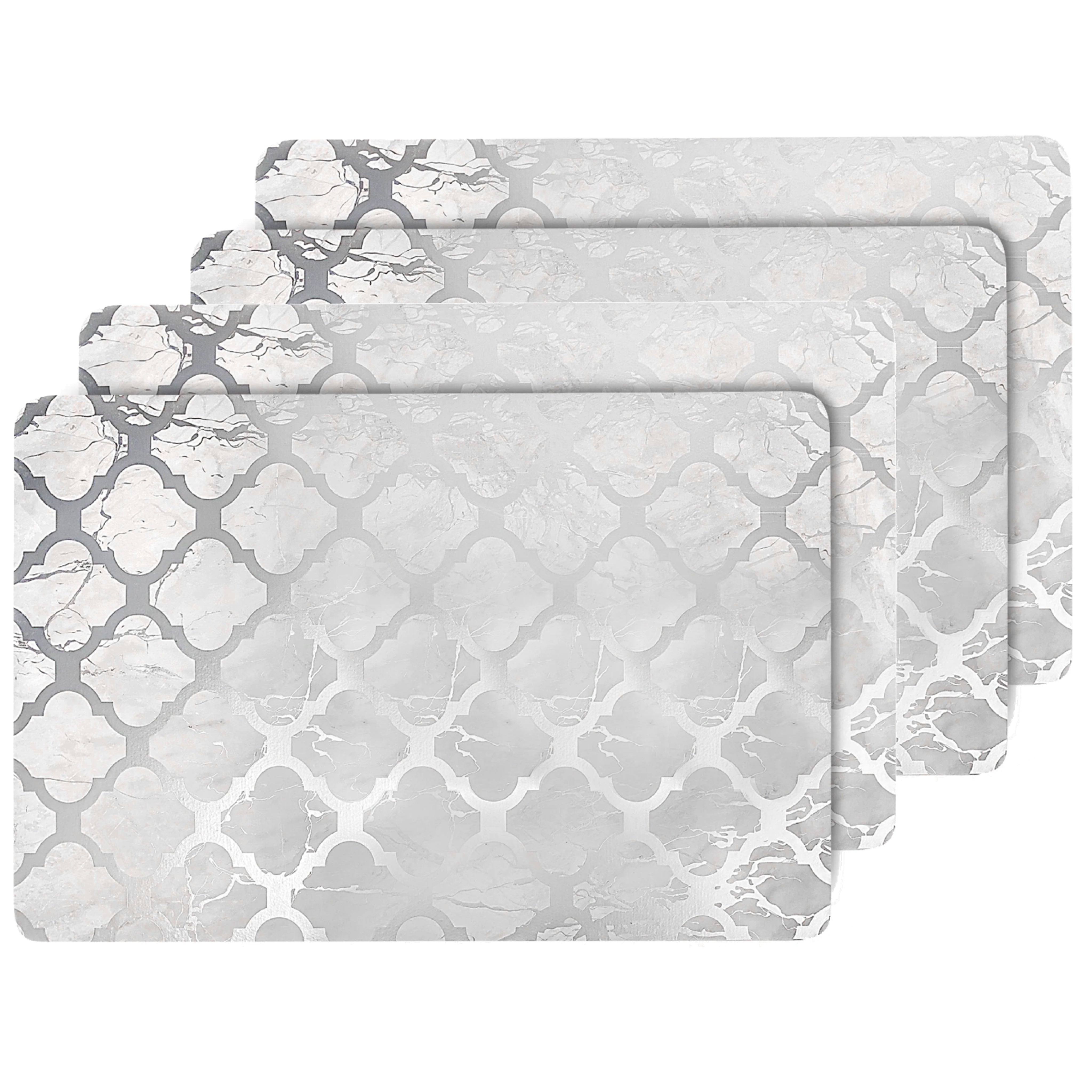 Dainty Home Marble Cork Foil Printed Marble Granite Designed Thick Cork Textured 12" x 18" Rectangular Placemats