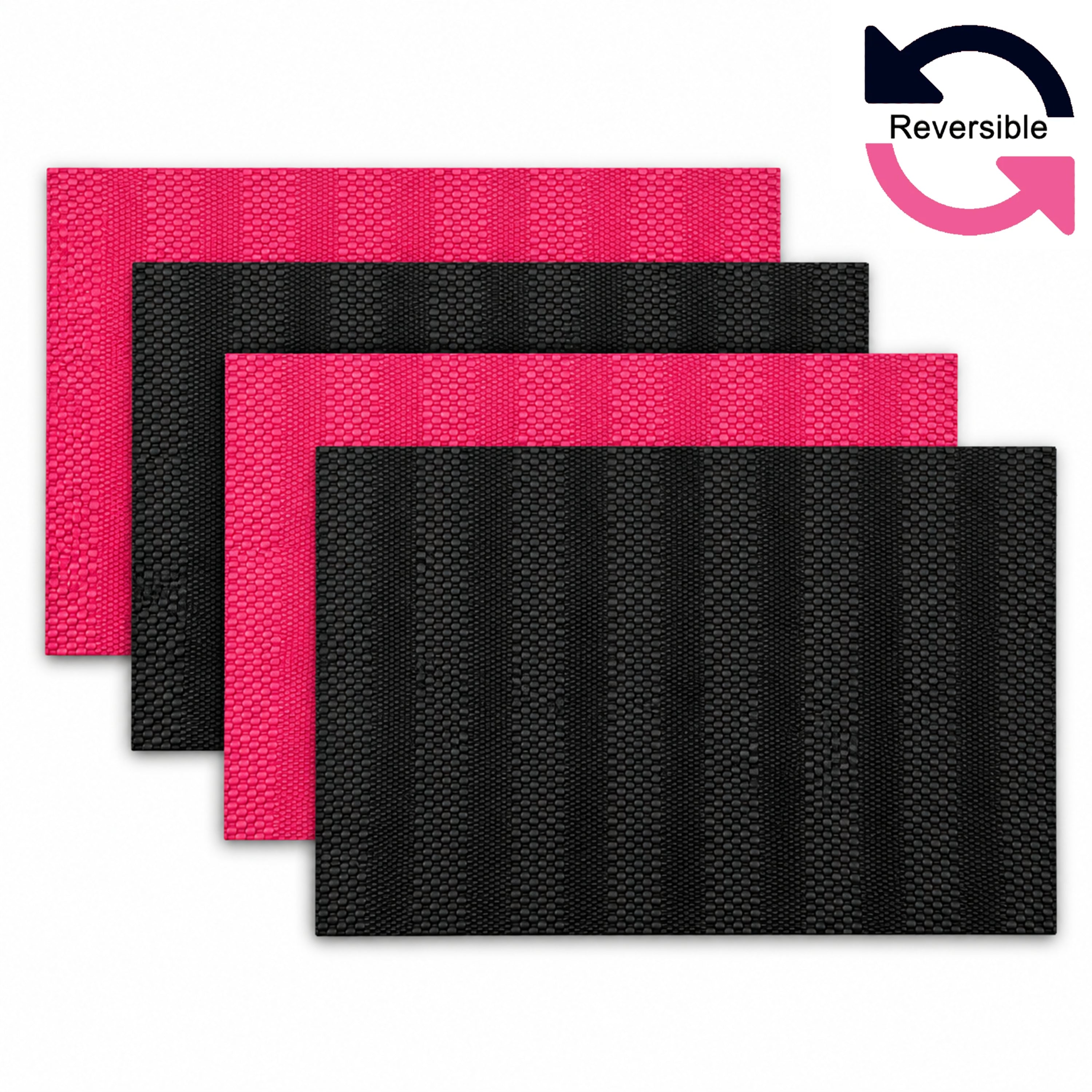 Dainty Home Venice Premium Vegan Leather Reversible 2 Pattern 12" x 18" Rectangular Placemat Set Of 4