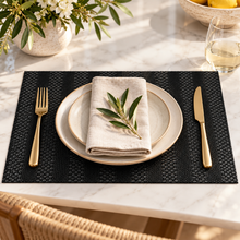 Load image into Gallery viewer, Dainty Home Venice Premium Vegan Leather Reversible 2 Pattern 12" x 18" Rectangular Placemat Set Of 4
