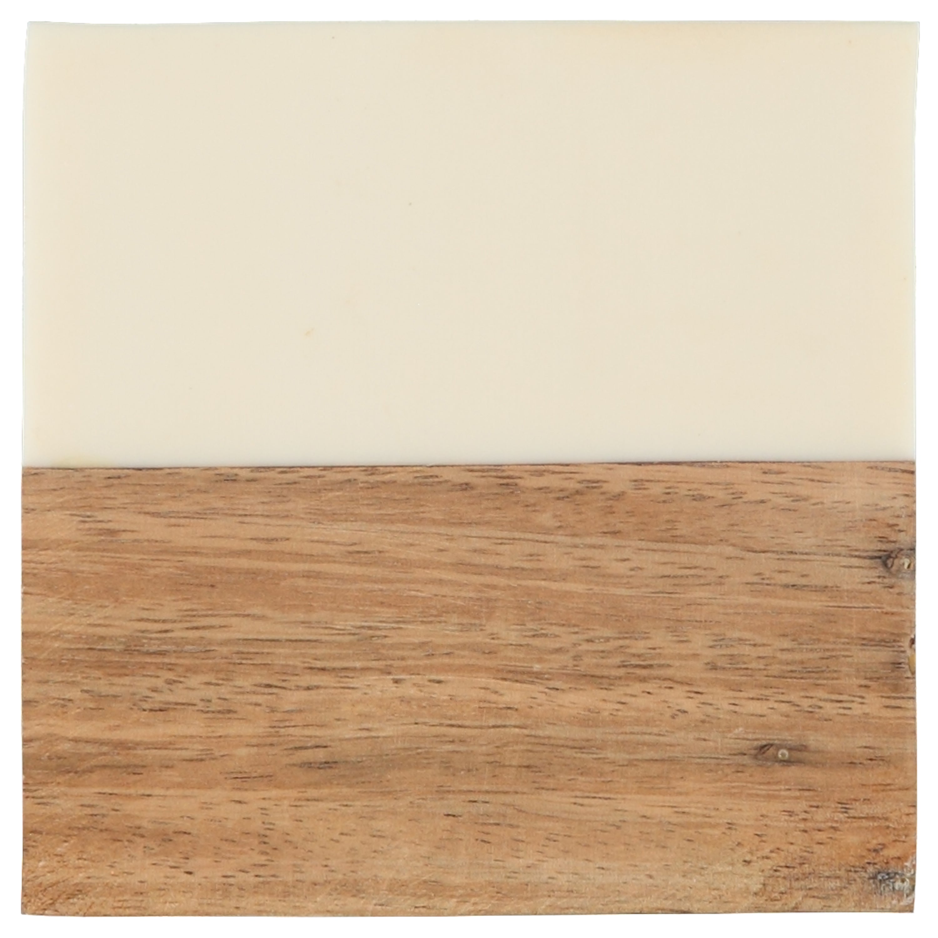 Dainty Home Wood And Resin Designed 4" Square Coaster Set Of 4
