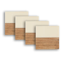 Load image into Gallery viewer, Dainty Home Wood And Resin Designed 4" Square Coaster Set Of 4
