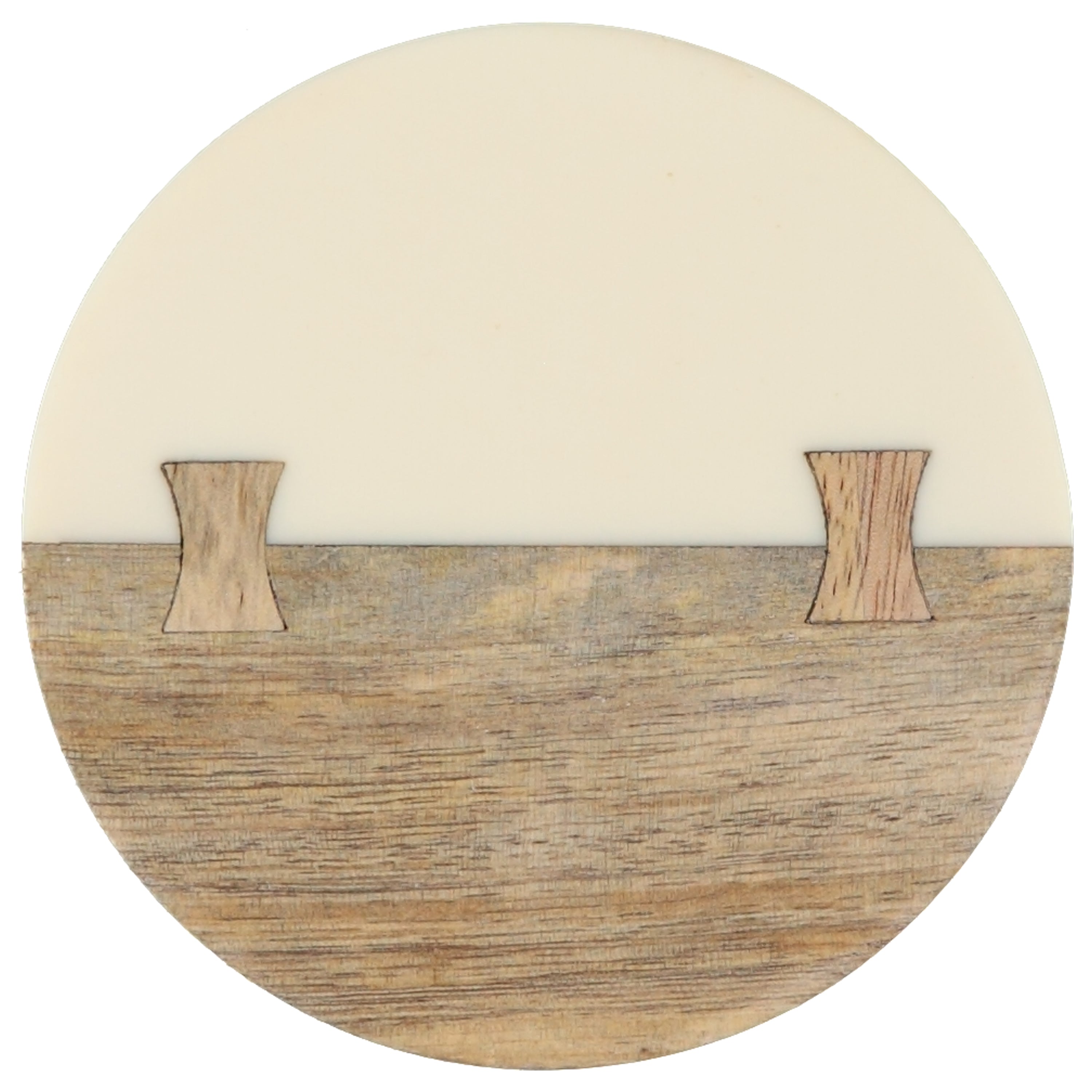 Dainty Home Wood And Resin Designed 4" Round Coaster Set Of 4