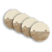 Load image into Gallery viewer, Dainty Home Wood And Resin Designed 4" Round Coaster Set Of 4
