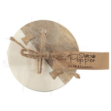 Load image into Gallery viewer, Dainty Home Wood And Resin Designed 4" Round Coaster Set Of 4
