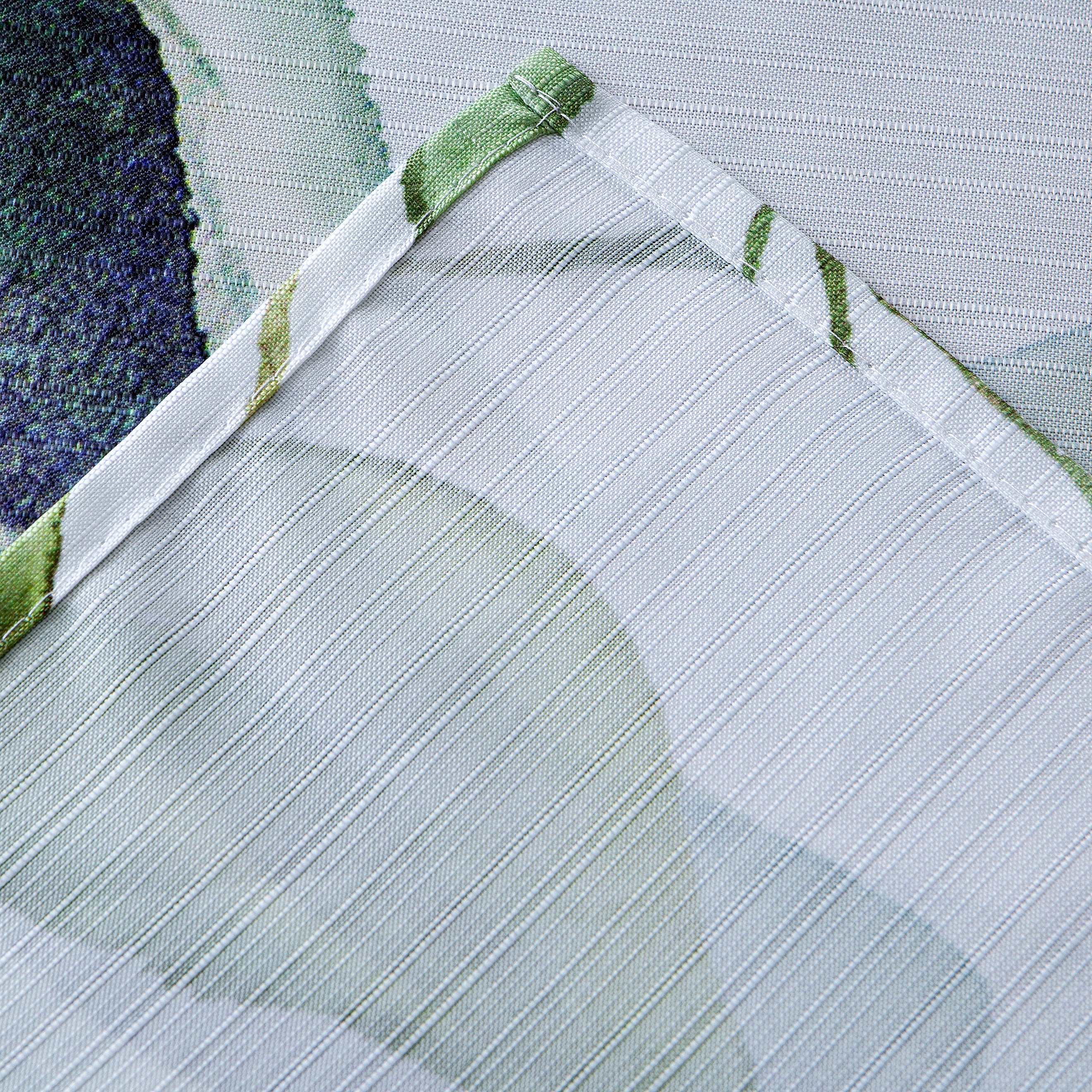 Dainty Home Florals 3D Textured Fabric Shower Curtain with 12 Metal Rollerball Hooks, 70" x 72"