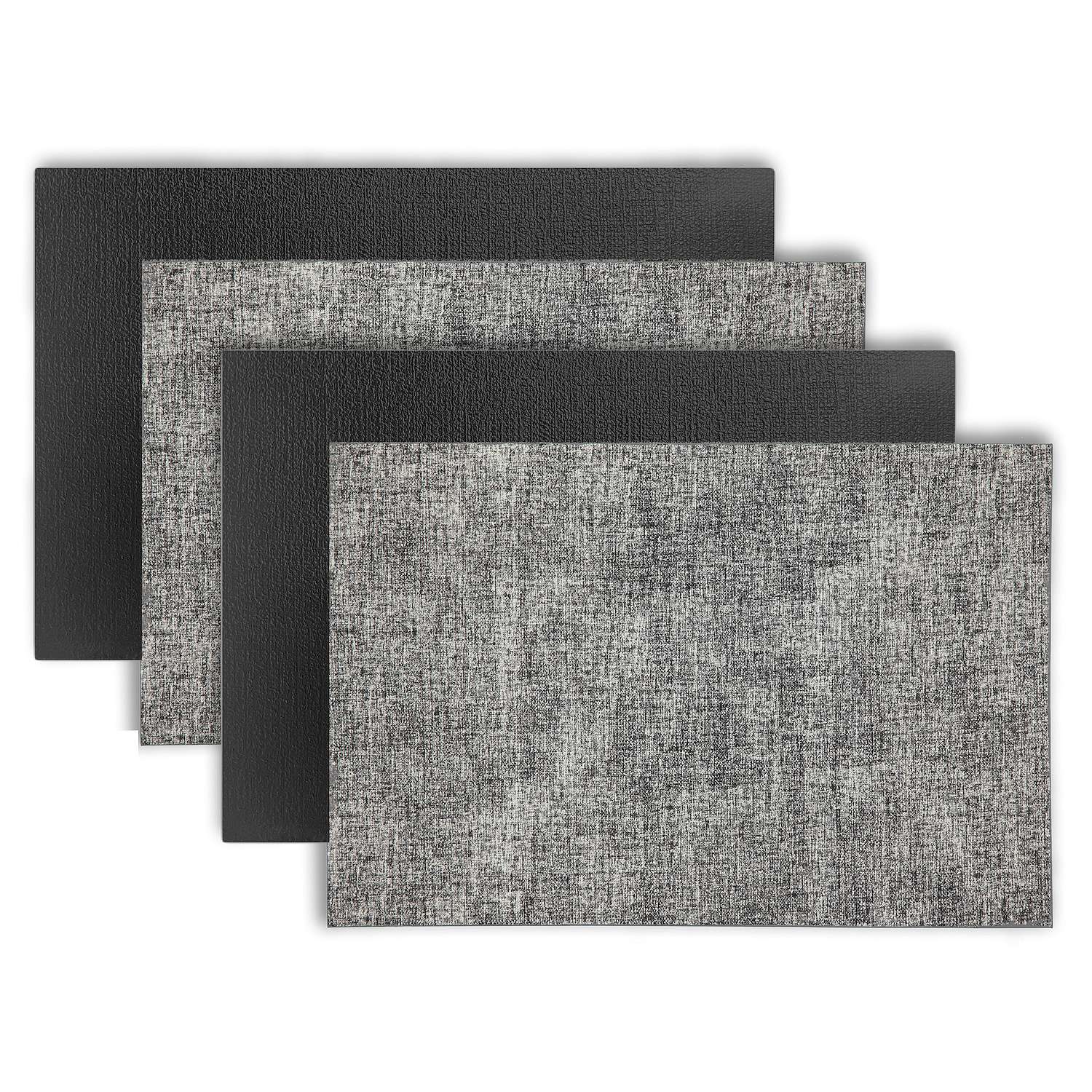 Dainty Home Amalfi Faux Leather Reversible 2 Pattern 12" x 18" Rectangular Placemat Set