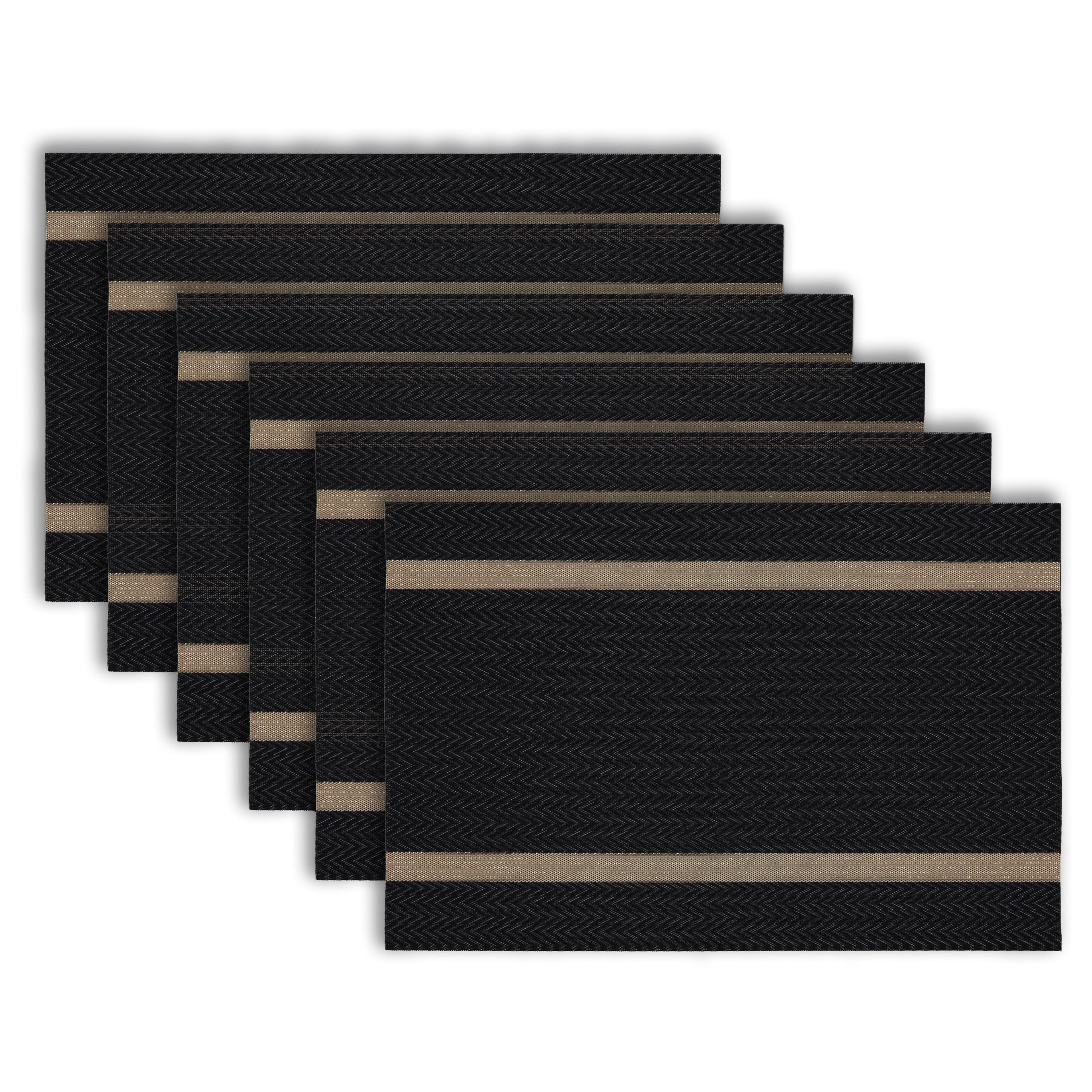 Dainty Home Annandale Woven Texteline Textured Design Reversible 12" x 18" Rectangular Placemats Set of 6