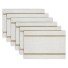 Load image into Gallery viewer, Dainty Home Annandale Woven Texteline Textured Design Reversible 12" x 18" Rectangular Placemats Set of 6
