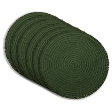 Load image into Gallery viewer, Dainty Home Antigua 15" Round Woven Placemats Set of 6 - Durable, Reversible &amp; Non-Slip Table Mats
