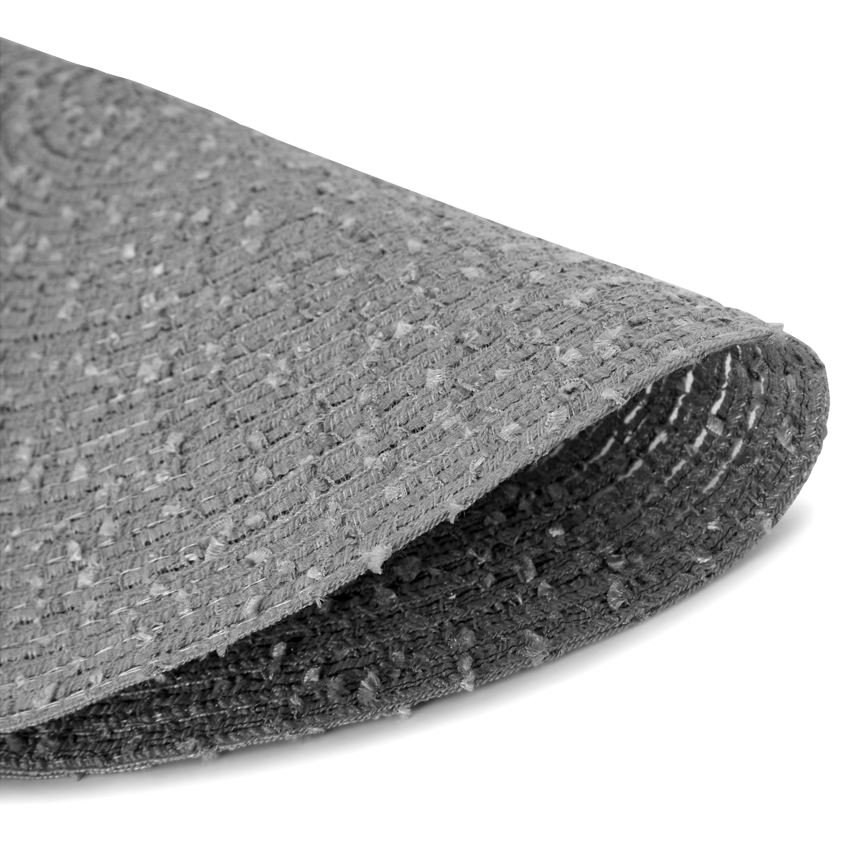 Dainty Home Boucle 15" Round Woven Placemats Set of 6 - Durable, Reversible & Non-Slip Table Mats