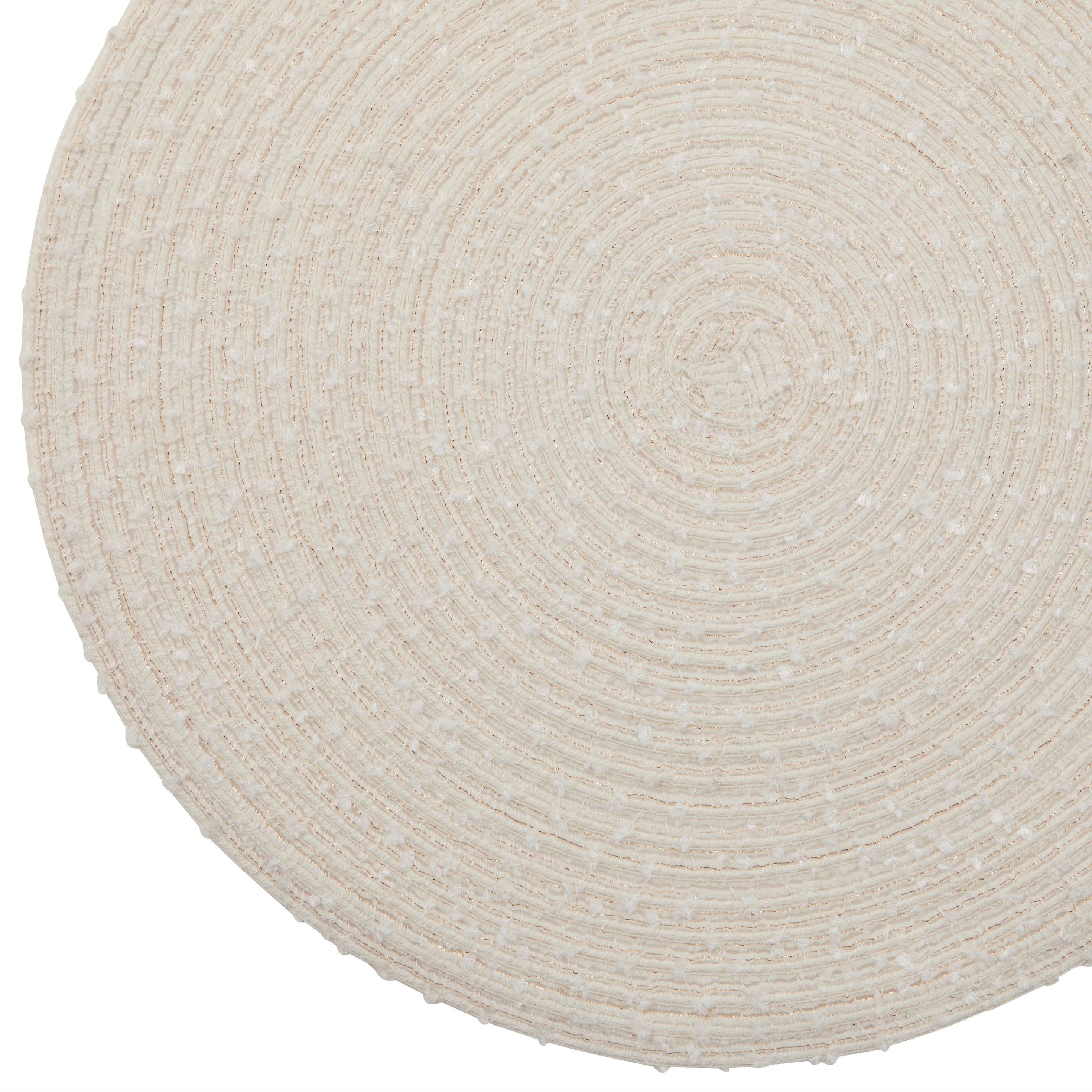 Dainty Home Boucle 15" Round Woven Placemats Set of 6 - Durable, Reversible & Non-Slip Table Mats