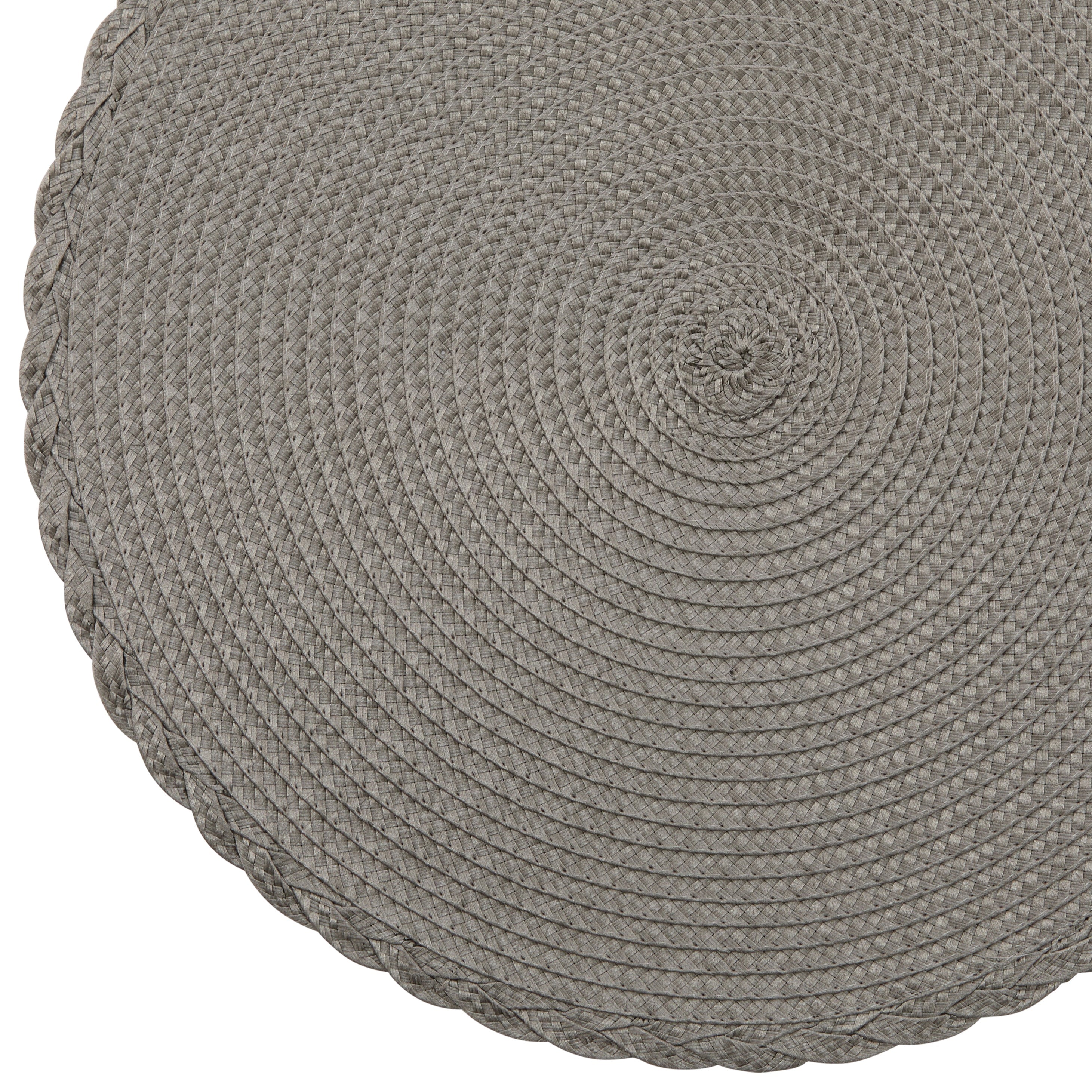 Dainty Home Braided 15" Round Woven Placemats Set of 6 - Durable, Reversible & Non-Slip Table Mats