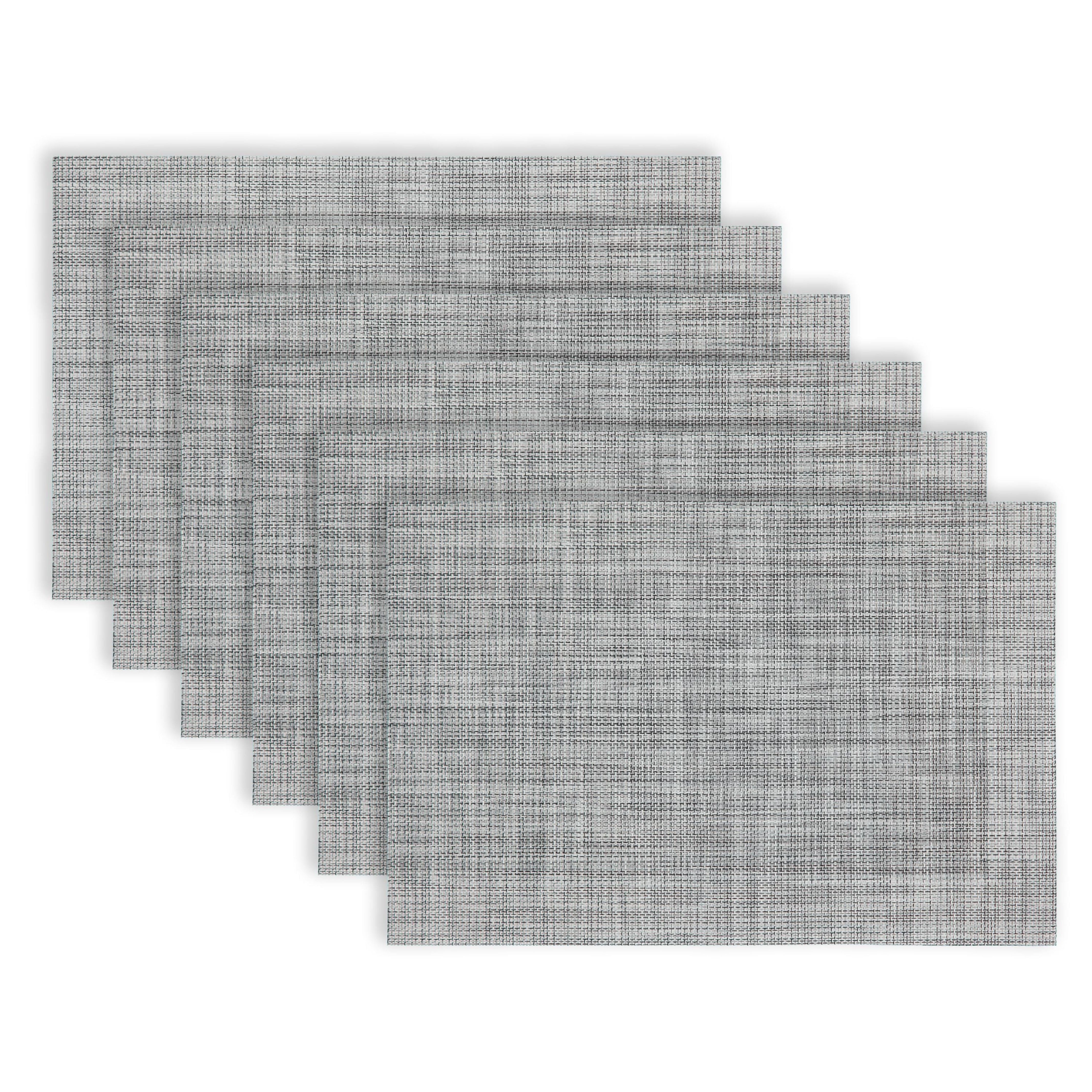 Dainty Home Bristol Woven Texteline Textured Design Reversible 12" x 18" Rectangular Placemats Set of 6