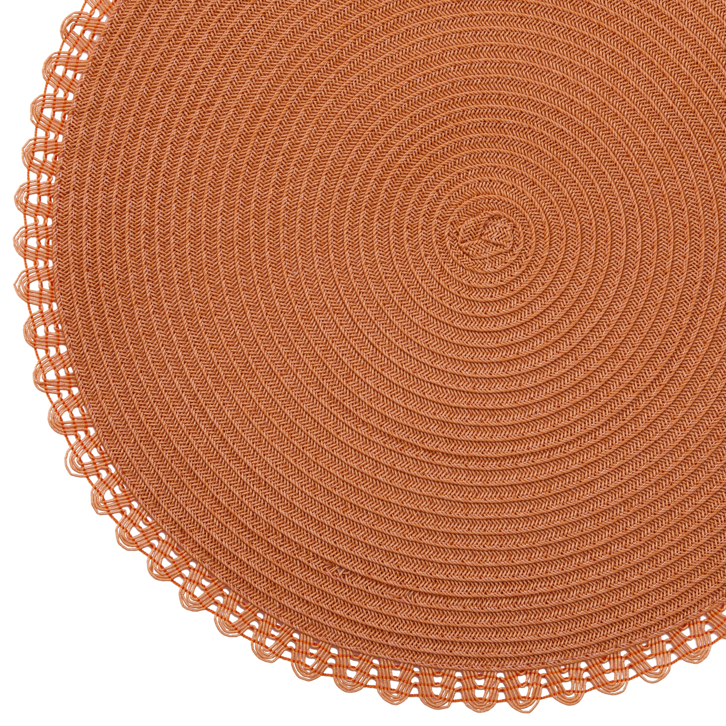 Dainty Home Chantilly 15" Round Woven Placemats Set of 6 - Durable, Reversible & Non-Slip Table Mats