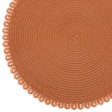 Load image into Gallery viewer, Dainty Home Chantilly 15" Round Woven Placemats Set of 6 - Durable, Reversible &amp; Non-Slip Table Mats

