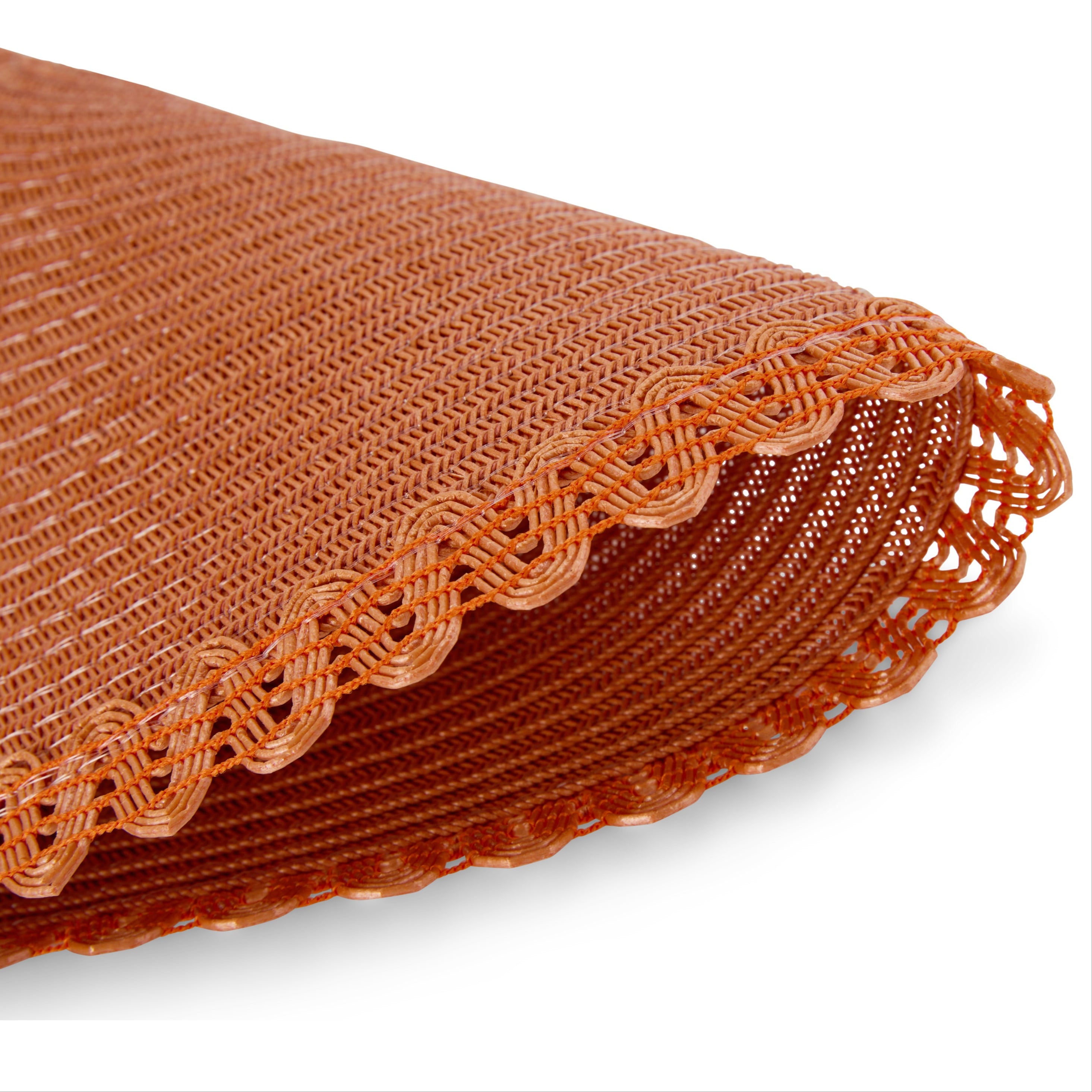 Dainty Home Chantilly 15" Round Woven Placemats Set of 6 - Durable, Reversible & Non-Slip Table Mats